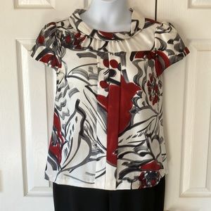 Mac & Jac Floral Silk Blouse Sz M